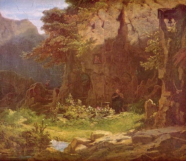 Carl Spitzweg Hermit playing the violin